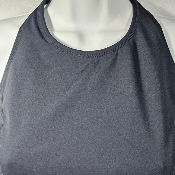 Athleta Black Offshore Paddle One-Piece High Neck Halter Swimsuit Medium - Picture 4 of 15